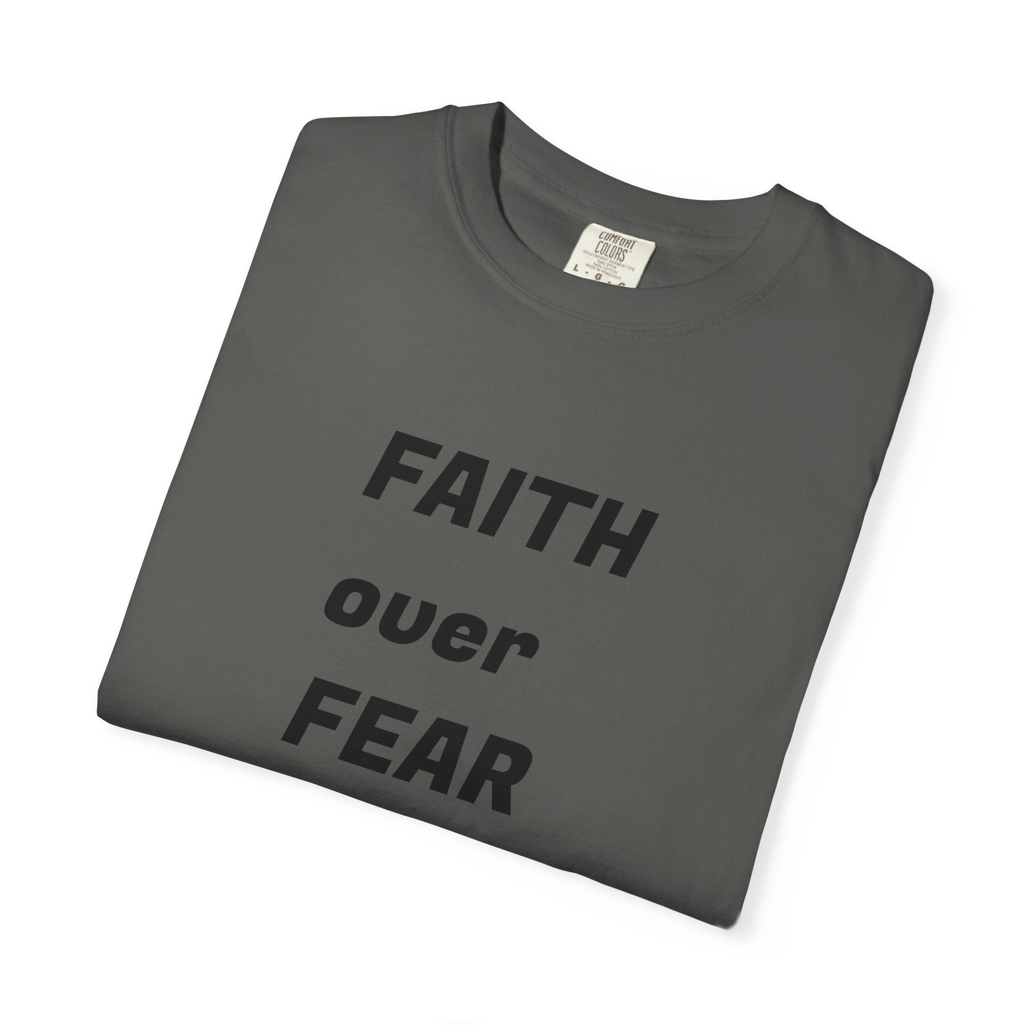 Faith Over Fear Floral Christian T-Shirt — Inspirational Women's Comfort Colors Tee | Faith Gift