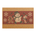 Christmas Doormat, Snowman & Gingerbread Holiday Welcome Mat, Festive Outdoor Front Door Decor, Christmas Porch Decoration