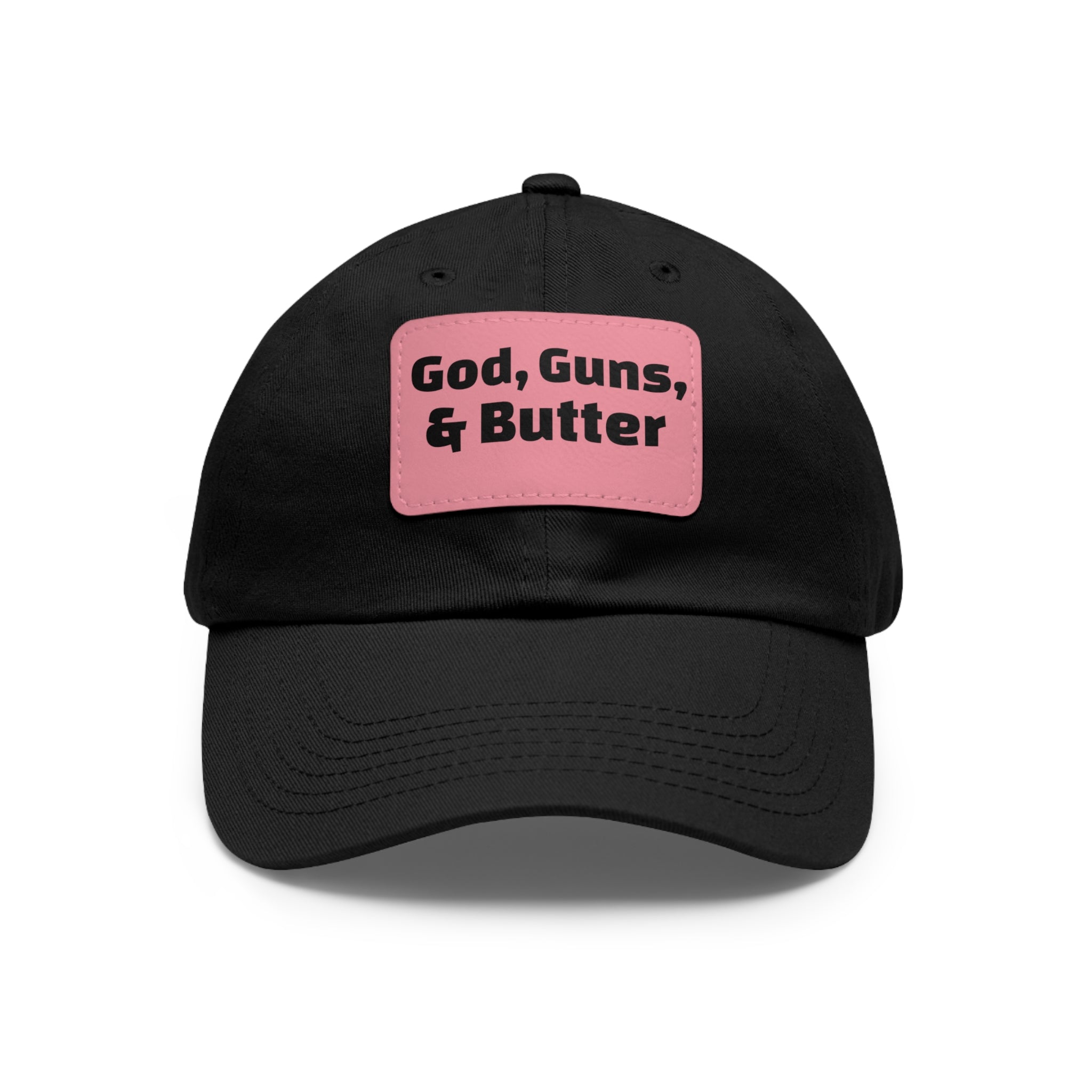 God, Guns, & Butter Leather Patch Dad Hat
