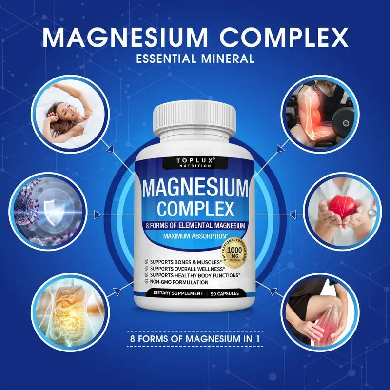 Toplux Magnesium Complex | 8 Essential Magnesium Supplement