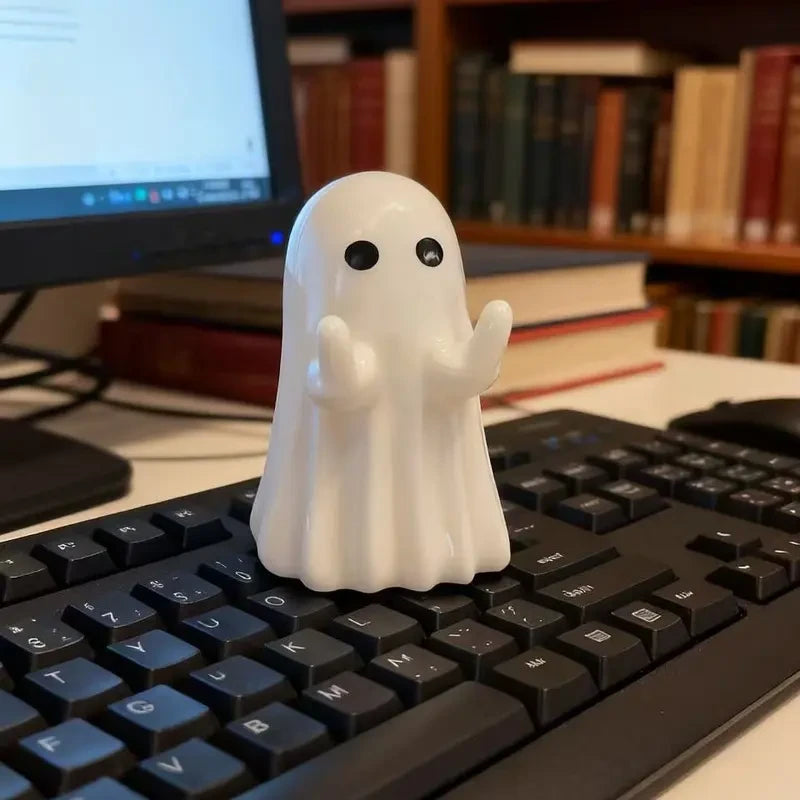 Spooky Middle Finger Ghost Figurine