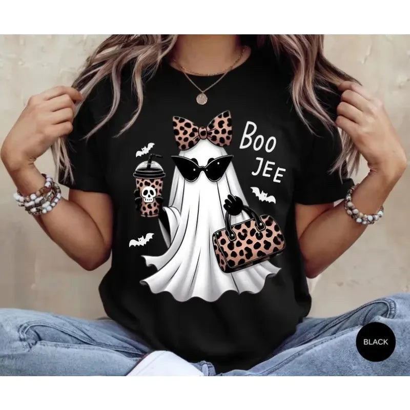 Leopard Ghost Halloween T-Shirt