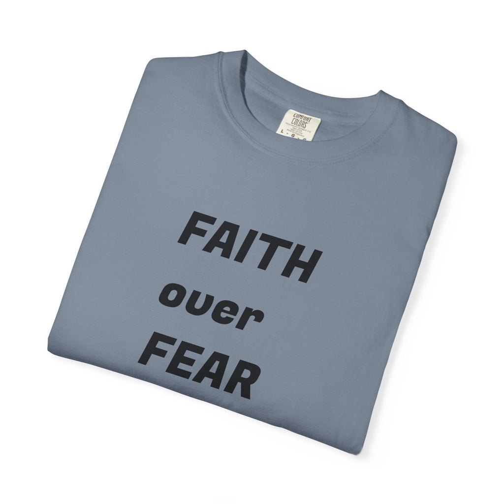 Faith Over Fear Floral Christian T-Shirt — Inspirational Women's Comfort Colors Tee | Faith Gift