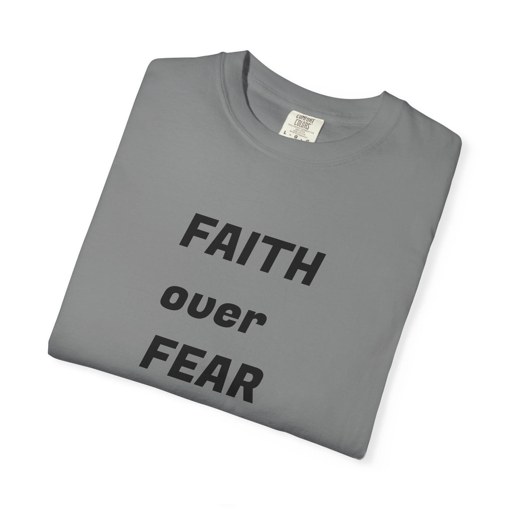 Faith Over Fear Floral Christian T-Shirt — Inspirational Women's Comfort Colors Tee | Faith Gift