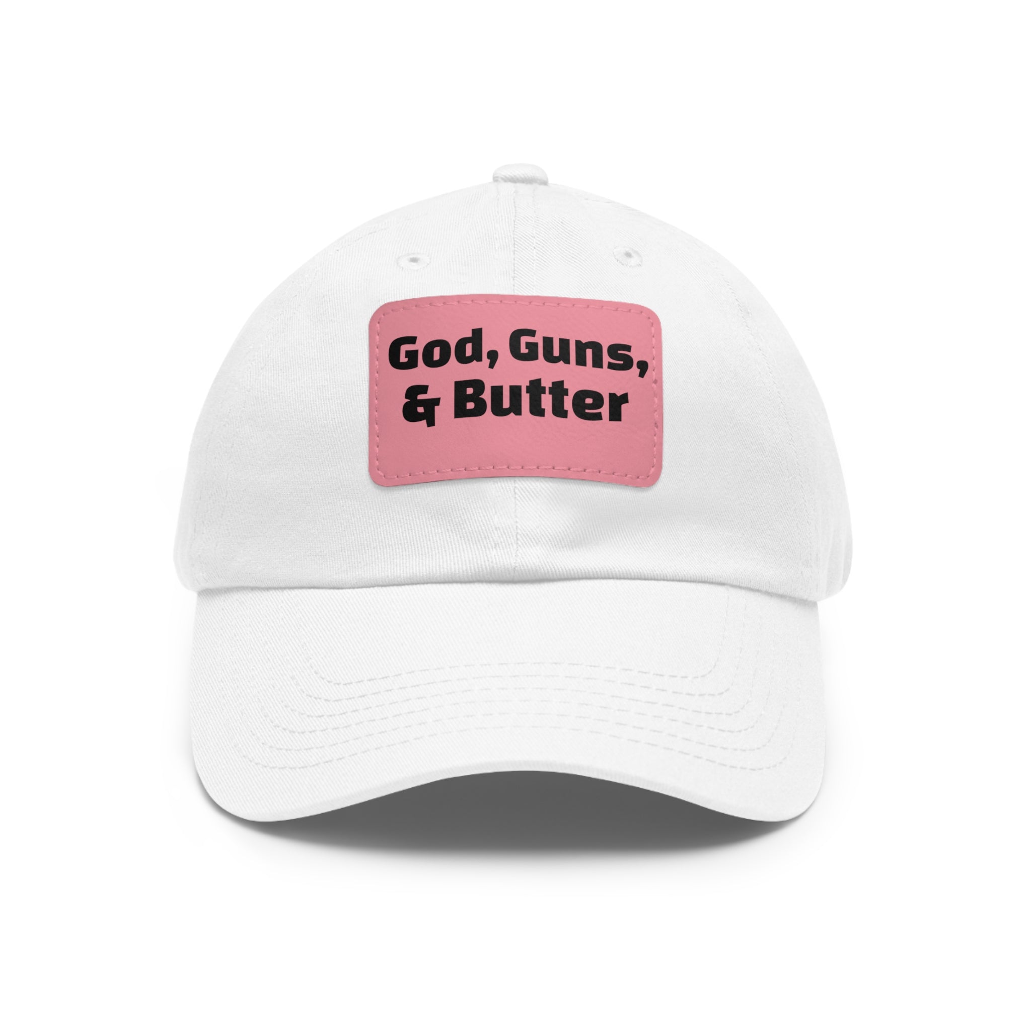 God, Guns, & Butter Leather Patch Dad Hat