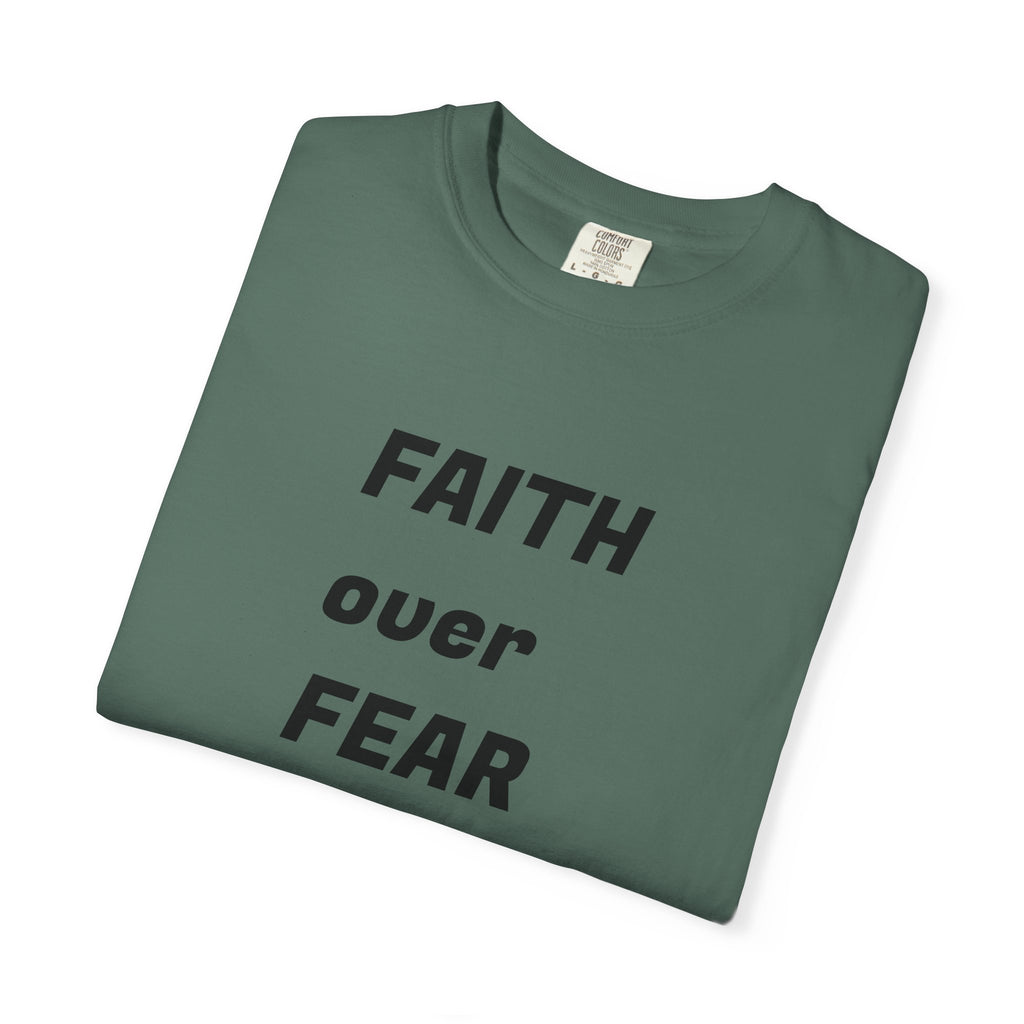 Faith Over Fear Floral Christian T-Shirt — Inspirational Women's Comfort Colors Tee | Faith Gift